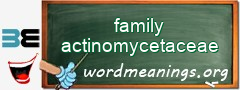 WordMeaning blackboard for family actinomycetaceae